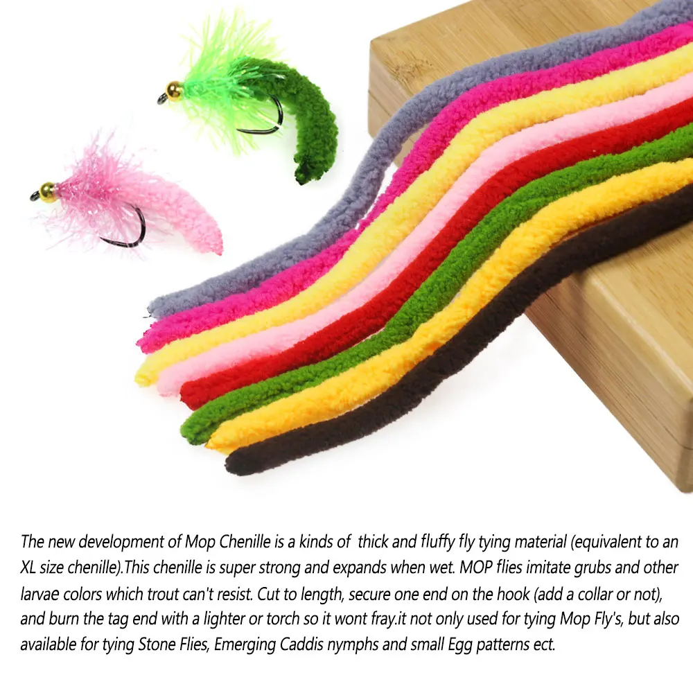 Bimoo-mopa UV de chenilla para atar moscas, 1 m/paquete, Material para atar mopa StoneFly, Caddis, ninfas, huevo, Mosca, trucha, Señuelos de Pesca - imagen 5