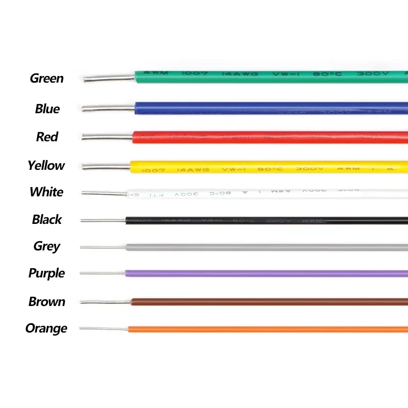 2/5/10m UL1007 Cable de cobre de un solo núcleo 26 24 22 20 18 16 14AWG PVC aislado 300V Cable eléctrico chapado estañado línea de lámpara LED - imagen 5