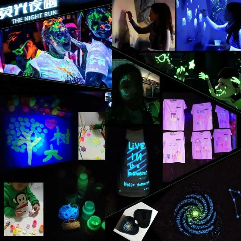 Nuevo 2X decoración luminosa de fiesta partículas fluorescentes coloridas pigmentos luminiscentes que brillan en la oscuridad arena luminosa grava - imagen 5