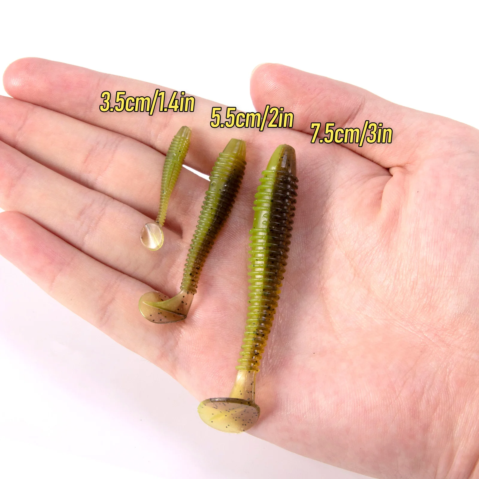 10/20 piezas señuelo suave cola de paleta señuelo de pesca Shad Wobbler Swimbait para Drop Shot Rig Texas Rig Jig Head Hook trucha tipo de pez - imagen 3