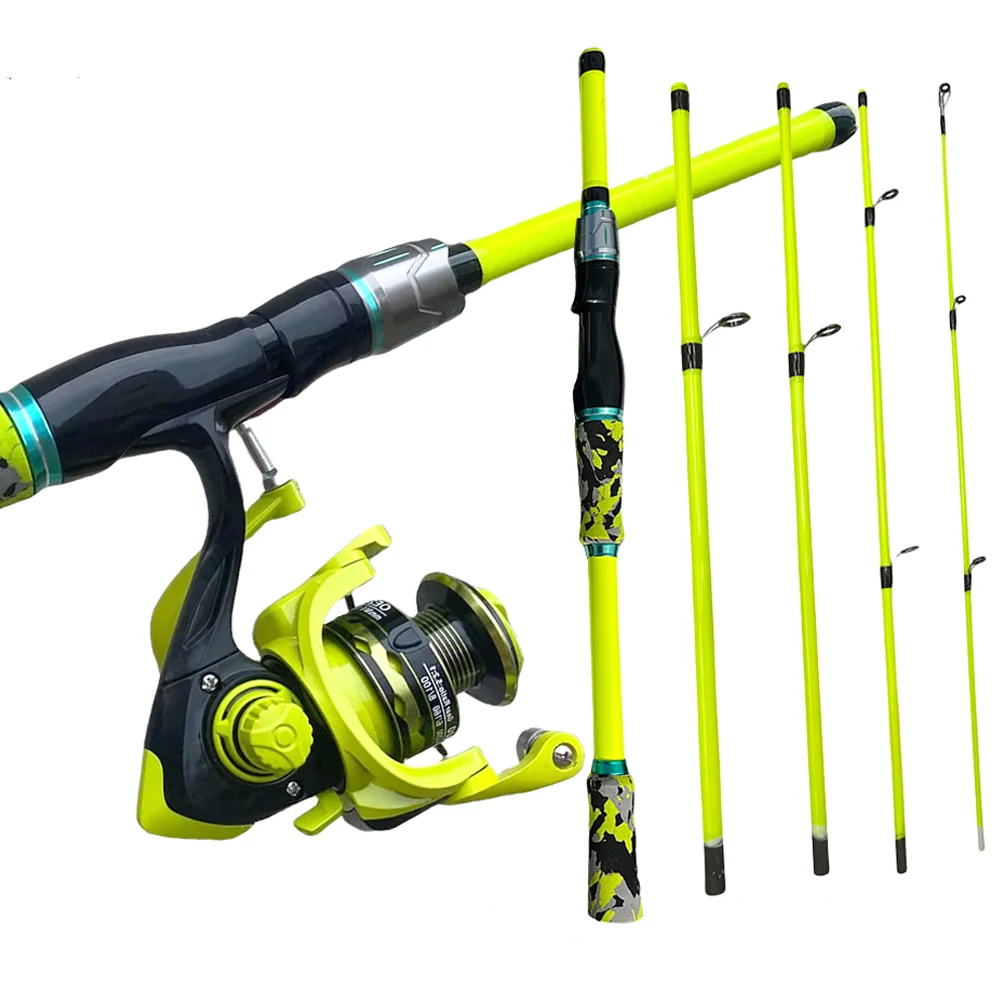 Juego de Cañas de pescar con señuelo, Acciones ML medianas y suaves, rueda de Pesca giratoria para agua dulce, agua salada, carpa de lubina, 1,8 m/2,1 m - imagen 3