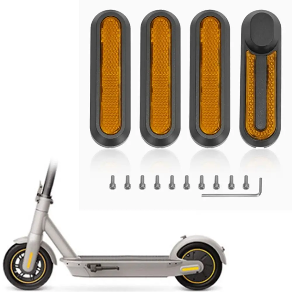 4 unids/set ABS cubierta de ruedas traseras de Scooter con tornillos tapa amarilla de cubos de rueda de Scooter para Xiaomi M365/Pro/Pro 2/1S - imagen 3