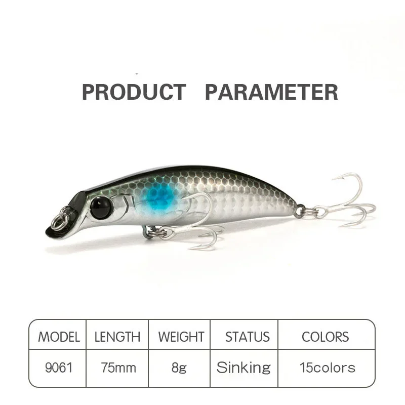 Cebo falso de pesca japonés que se hunde, accesorios de pesca de lubina, escorpión, tentación, aonfiguración, 75mm, 8g, nuevo - imagen 3