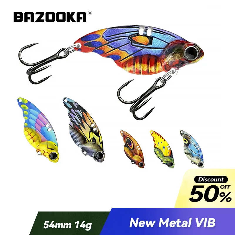 Señuelo de pesca Bazooka de 7g/14g, cebos de carpa Swimbait, Metal lento, VIB, Jigging duro, JIG rápido, hundimiento, curricán, tiro largo, Lucio