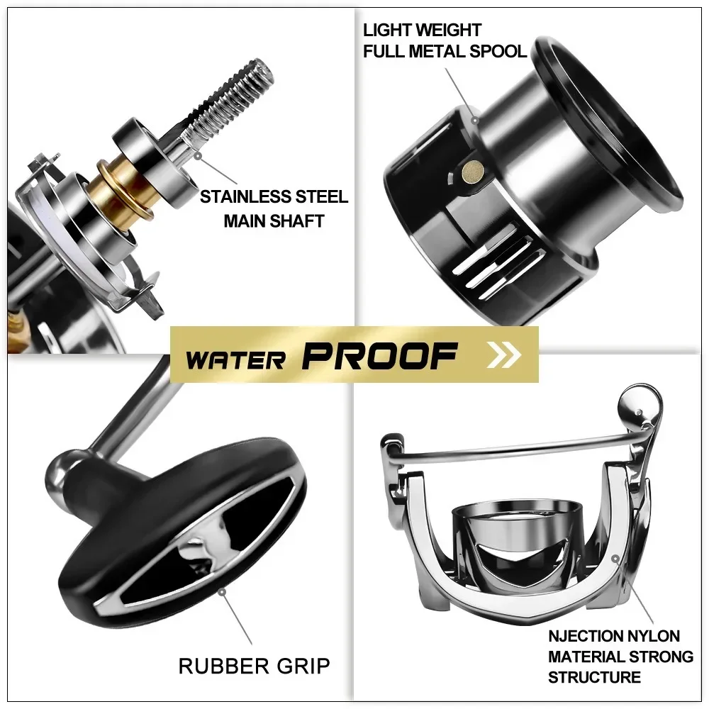 Carrrete giratorio CNC 1000S-3000S 5,5:1 7BB para pesca deportiva - imagen 4