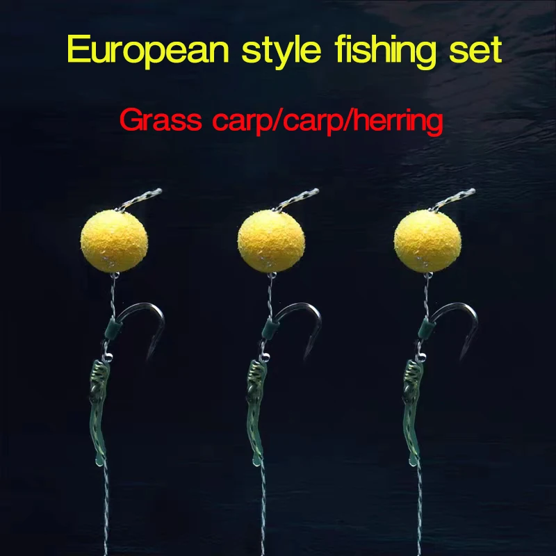 MNFT-aparejo de pesca de carpa, anzuelo de revestimiento antiadherente, combinación prefabricada, pelo atado listo, aparejos de pesca Chod Barbel, 20 unidades - imagen 4