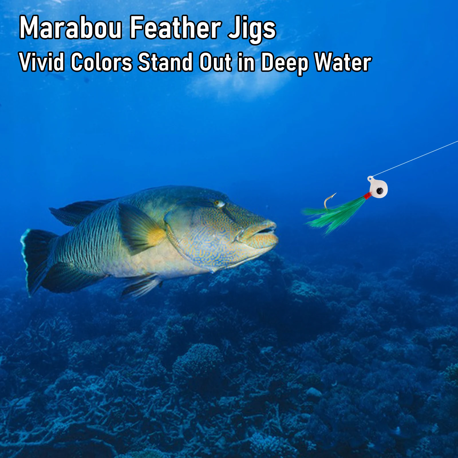 5 uds Crappie Jig Head plantillas de plumas de marabú bola redonda de agua dulce Swimbait anzuelos de pesca para Walleye Crappie Panfish trucha señuelo - imagen 5