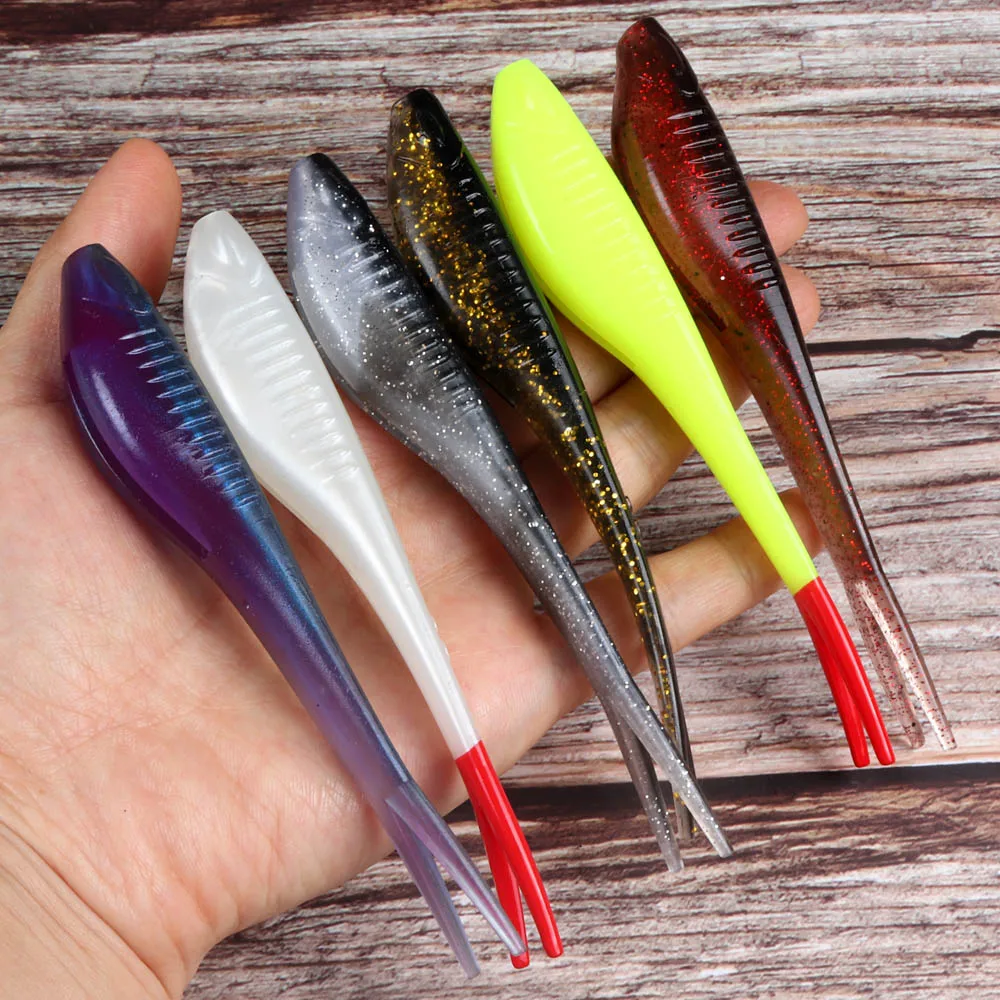 Señuelo suave 5 uds flotante 12cm 10g caída Shotting cebo suave señuelo de pesca Wobblers Leurre Souple señuelo caminar los señuelos del perro - imagen 5