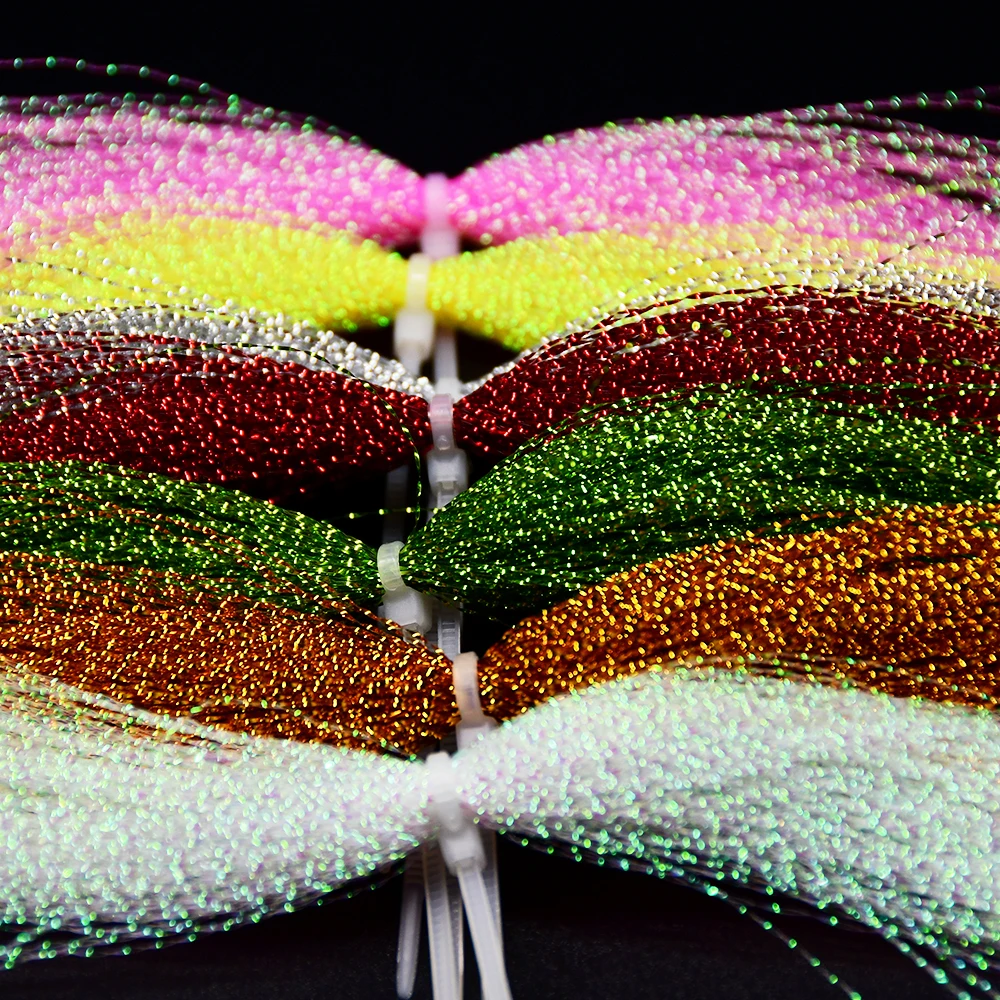 MNFT-sedal de pesca con mosca con destellos de cristal, Material para atar moscas, señuelo de pesca, moscas secas, 5 uds. - imagen 2