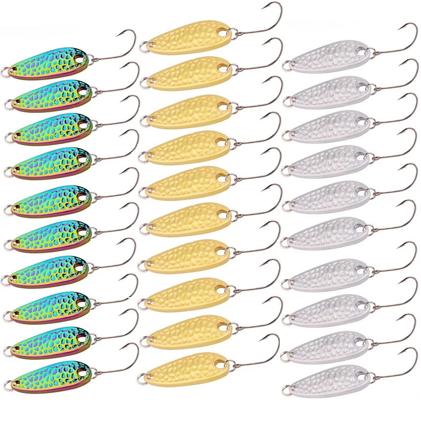 20/30 Uds 7g 5g 3,5g 2,5g Mini juego de Señuelos tipo cuchara Wobbler Metal Vib vibración Spinner hundimiento cebo duro Accesorios de Pesca - imagen 2