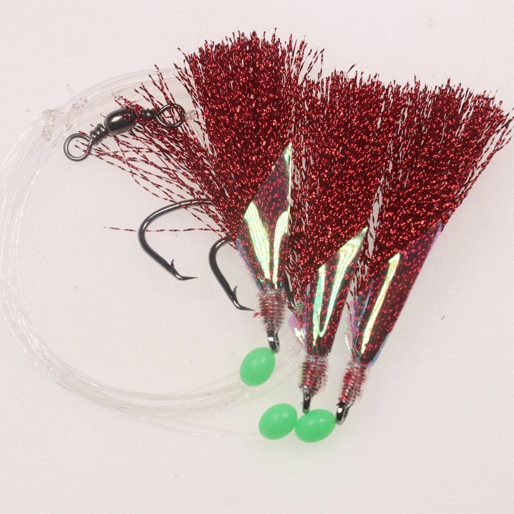 Wfireo, 10 paquetes de aparejos Sabiki para pesca en agua de mar, aparejos de pesca en el mar, aparejo intermitente cada uno con anzuelo de pesca 2/3, Kit de pesca, señuelo de pesca en el mar - imagen 4