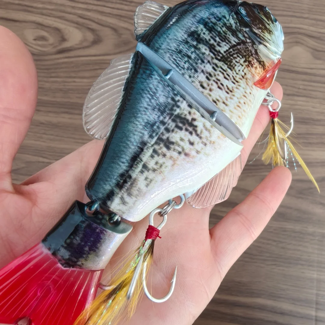 Swolfy Swimbait 16cm 72g señuelo multiarticular hundimiento lento segmento biónico natación Pesca lubina carpa aparejos de Pesca cebo duro - imagen 5