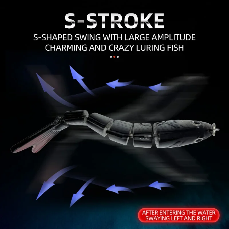 Señuelos de Pesca para lubina, cebos duros de hundimiento lento, conjunto de señuelos de trucha de agua salada, multiarticulado Swimbait, 5 unids/lote por caja - imagen 3