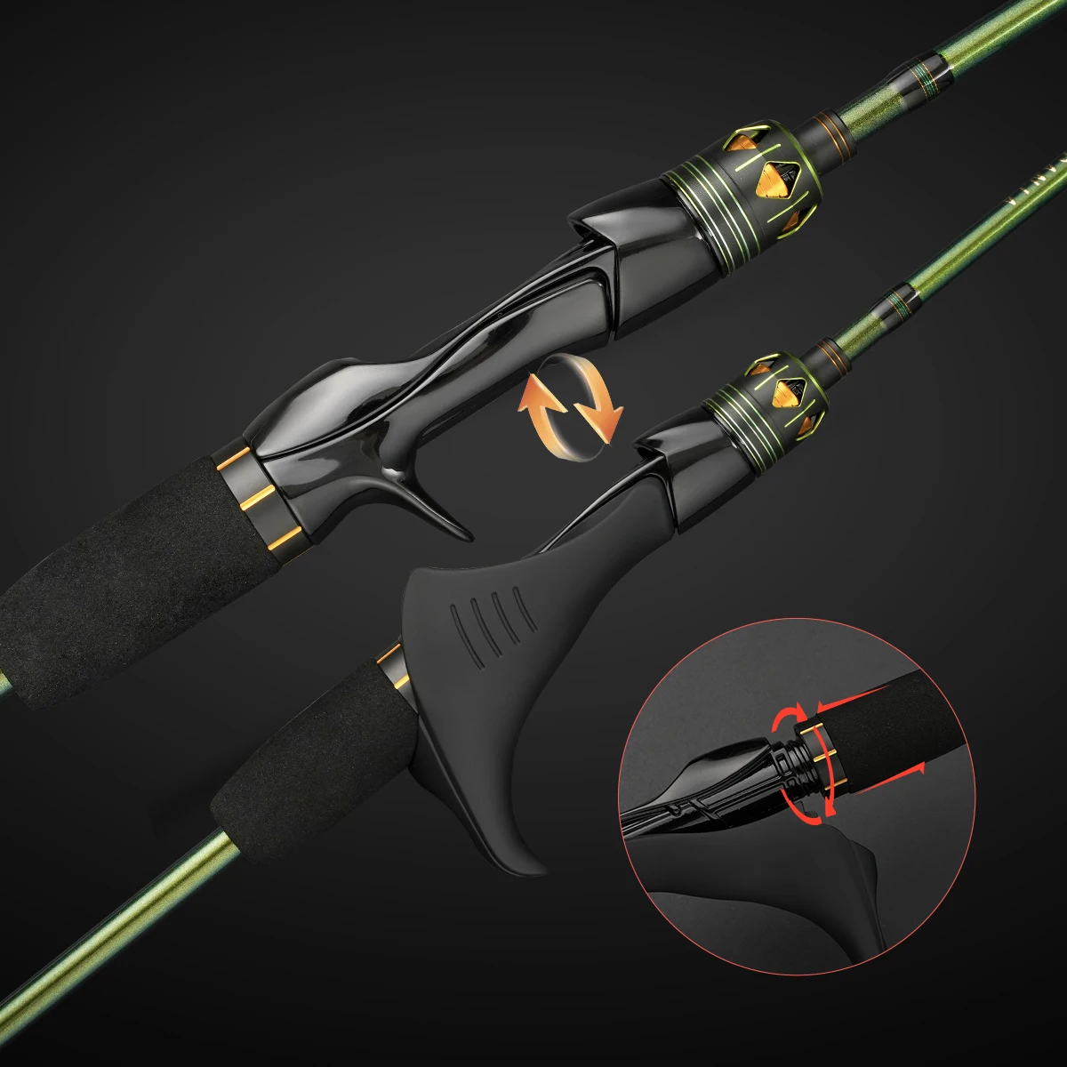 Johncoo 1,72 m MH caña de pescar de pulpo con agarre de pistola anillos Fuji peso ligero caña de pescar de barco caña de pescar de fundición de alta calidad - imagen 5