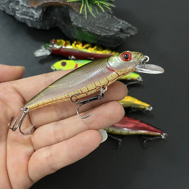 Señuelos de Pesca flotantes de pececillo, Wobblers de Pesca con vientre agrietado, cebo duro Artificial para Lucio, lubina, equipo de Pesca, 85mm, 9g - imagen 3