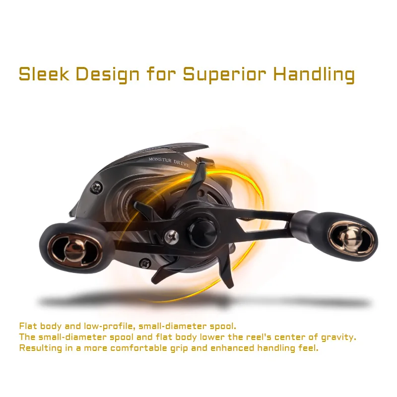 DEUKIO-carrete de pesca ultraligero para Baitcasting, relación de engranaje 7,0:1, agua salada, 5 + 1BB, 8KG, doble potencia de arrastre, agua dulce, 1 ud. - imagen 5