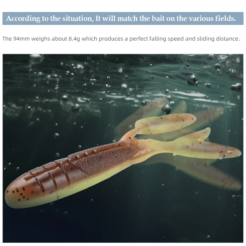 Señuelo de pesca MEREKING Glide Camaron, cebo con movimiento deslizante único hacia atrás, 94mm, 8,4g, señuelos blandos, cebos de plástico Artificial de silicona - imagen 3