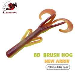 ESFISHING-señuelo de pesca suave con cepillo BB para camarones, cerdo de 100mm, cebo Artificial para perca, Lucio, lubina, sales y atractivos