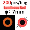 200pcs 7mm Red