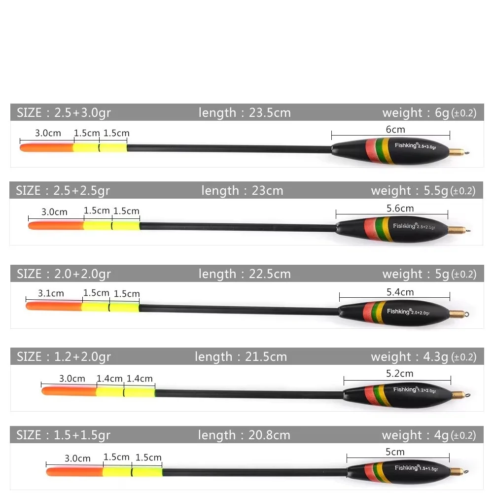 NGB 5 estilos Barguzinsky Fir Bobber flotador de pesca tamaño mixto 20 cm-26.5 cm cobre océano roca boya carpa aparejos de pesca - imagen 2