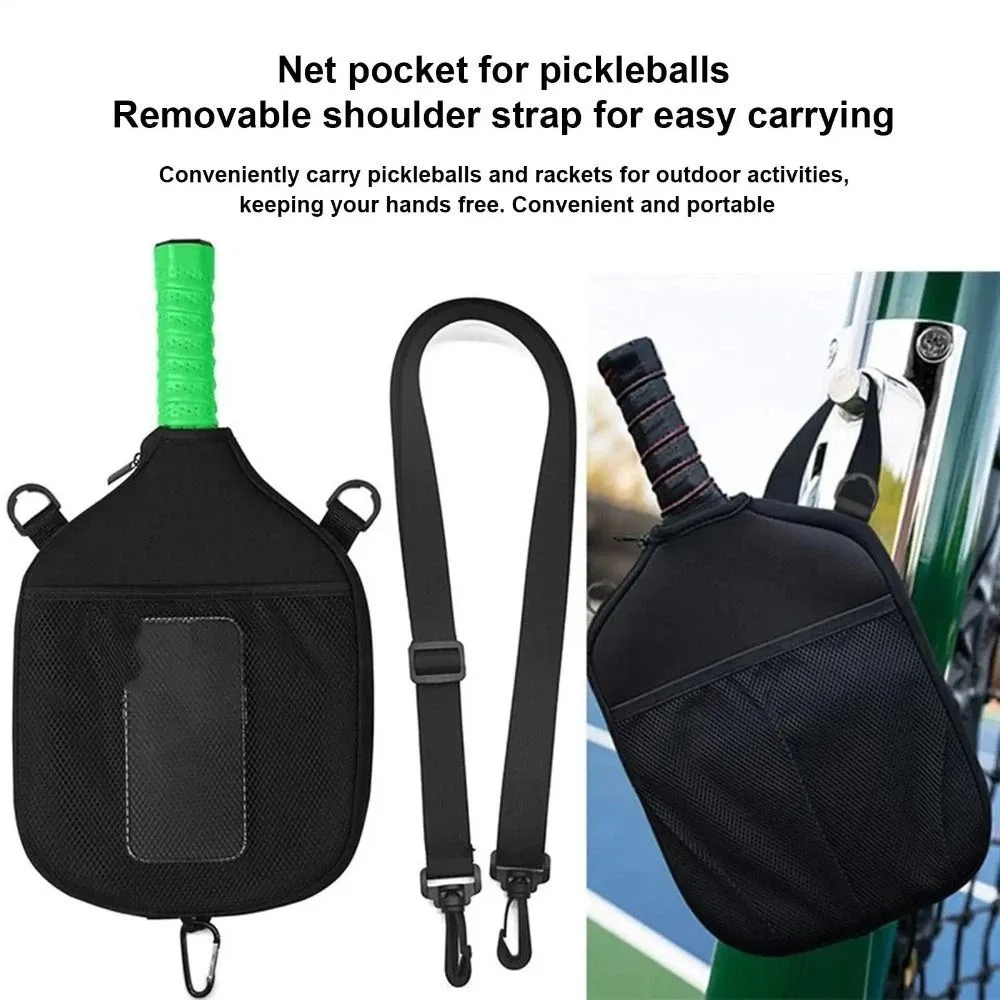 Bolso cruzado de Pickleball de gran capacidad, correa ajustable impermeable, cubierta de paleta de Pickleball, cierre de cremallera profesional - imagen 5