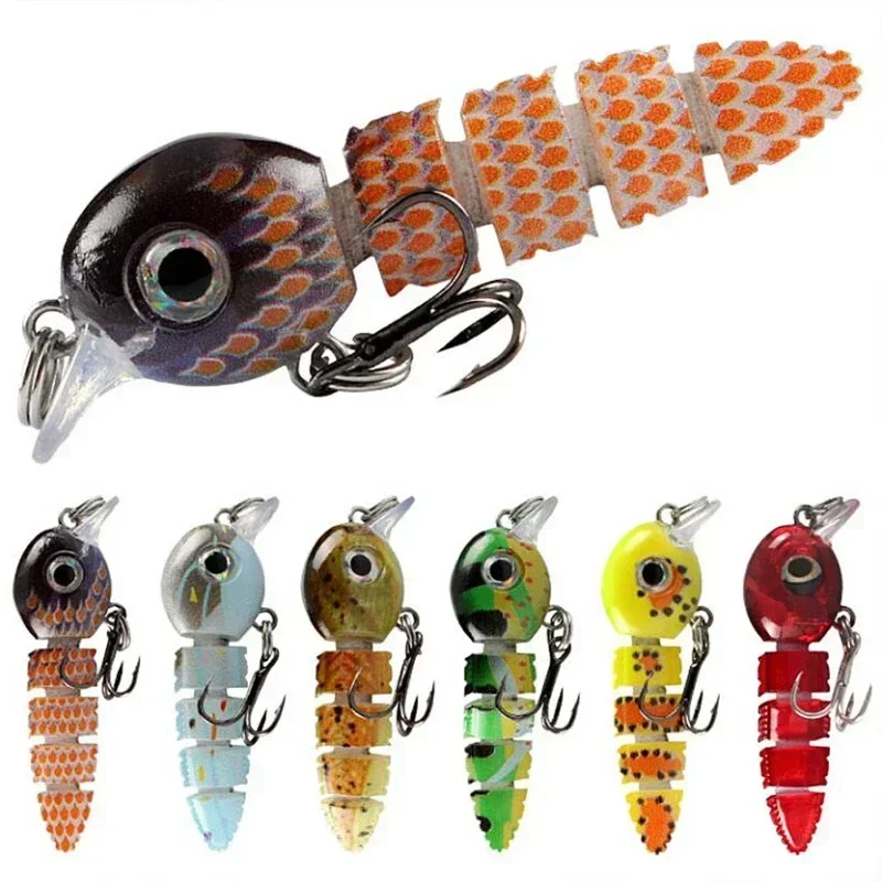 Señuelos de pesca cebo 5 secciones 5,5 cm 4,3g para lubina trucha cebos biónicos para peces señuelo de pesca segmentado hundimiento Swimbaits cebo duro - imagen 3