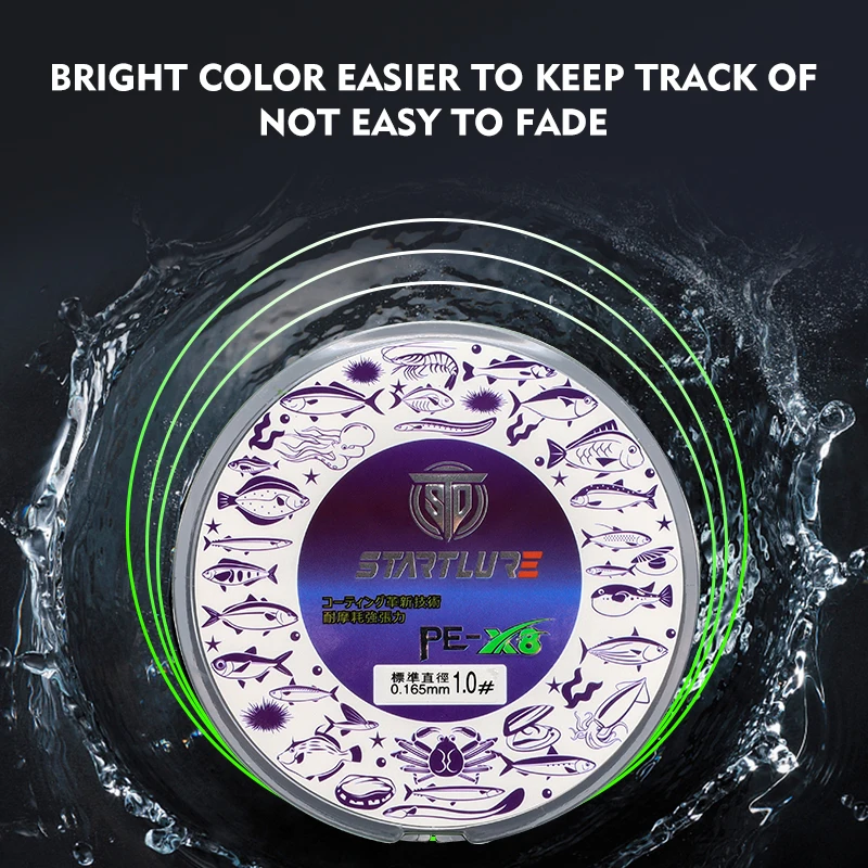 Línea de pesca de 8 hebras, tecnología avanzada de gran angular, línea trenzada de PE, pesca en agua dulce y salada - imagen 4