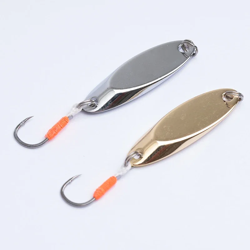 OUTKIT 1 Uds. Cuchara de Pesca de cobre 2,5/3,5/5g Metal con señuelo de un solo gancho rojo Pesca aparejos de Pesca carpa Isca pescado Artificial - imagen 2