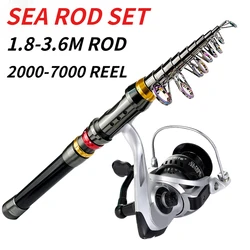 GHOTDA Caña Telescópica 3,6m – Pesca mar arrastre 8kg