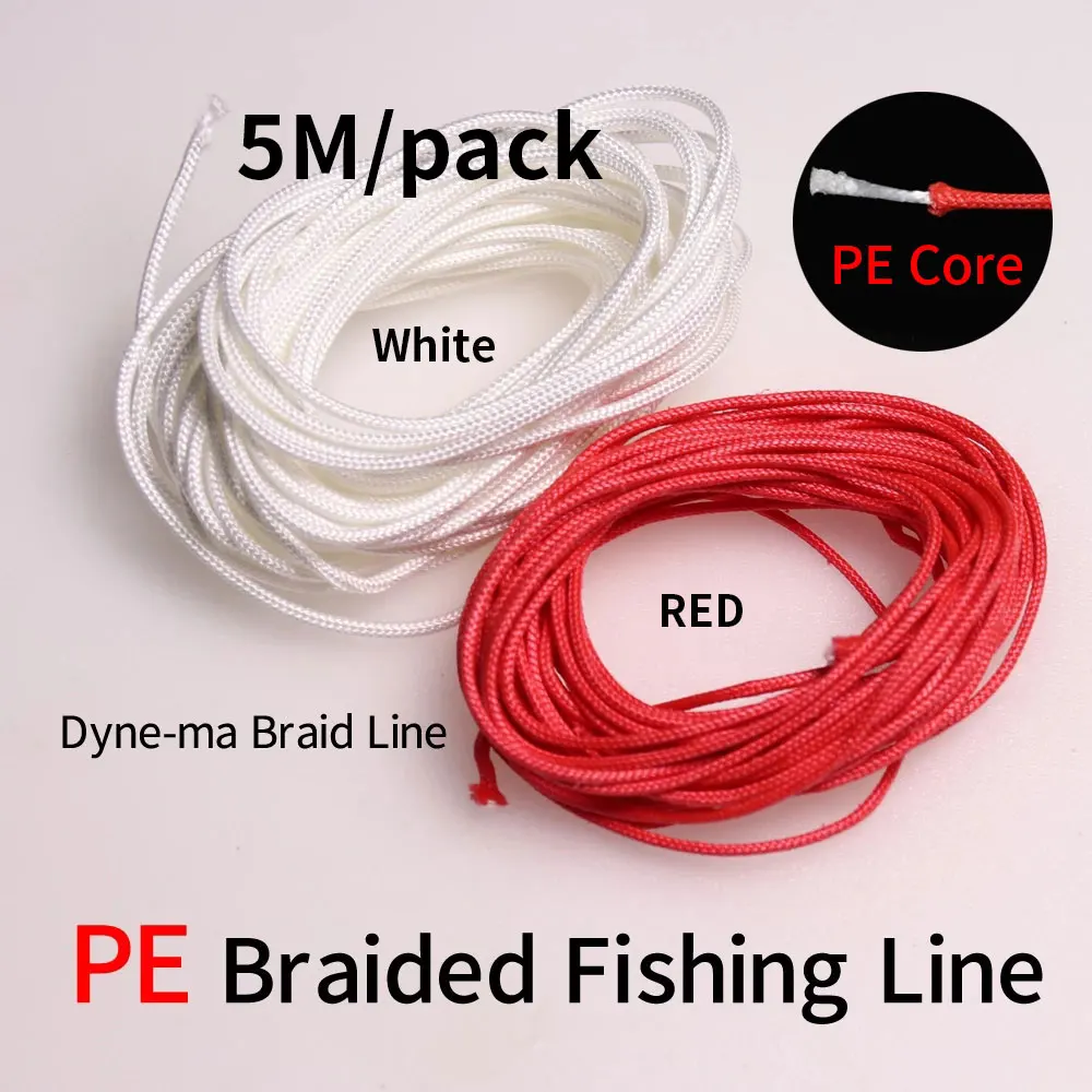 Elllv 5 m/paquete 1,2mm 1,6mm blanco rojo hilo de pescar de PE trenzado para anzuelo aparejo lanza de buceo pesca núcleo de alambre de acero inoxidable - imagen 2
