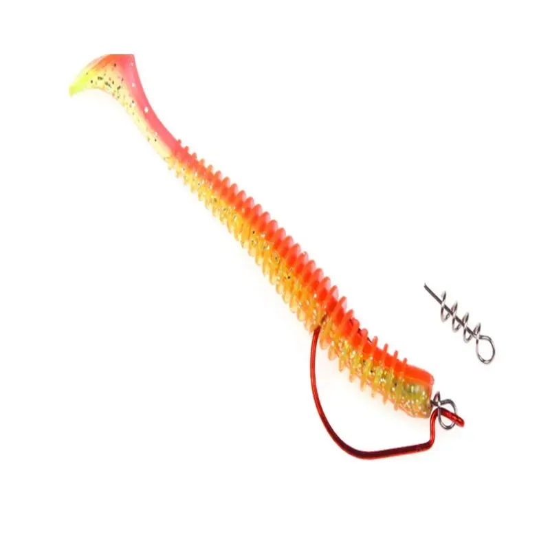 Paquete de 100 piezas pasador de bloqueo de resorte, Conector de pesca de gancho de manivela de 14mm, eslabones giratorios de acero inoxidable para cebo blando, accesorios de pesca - imagen 4