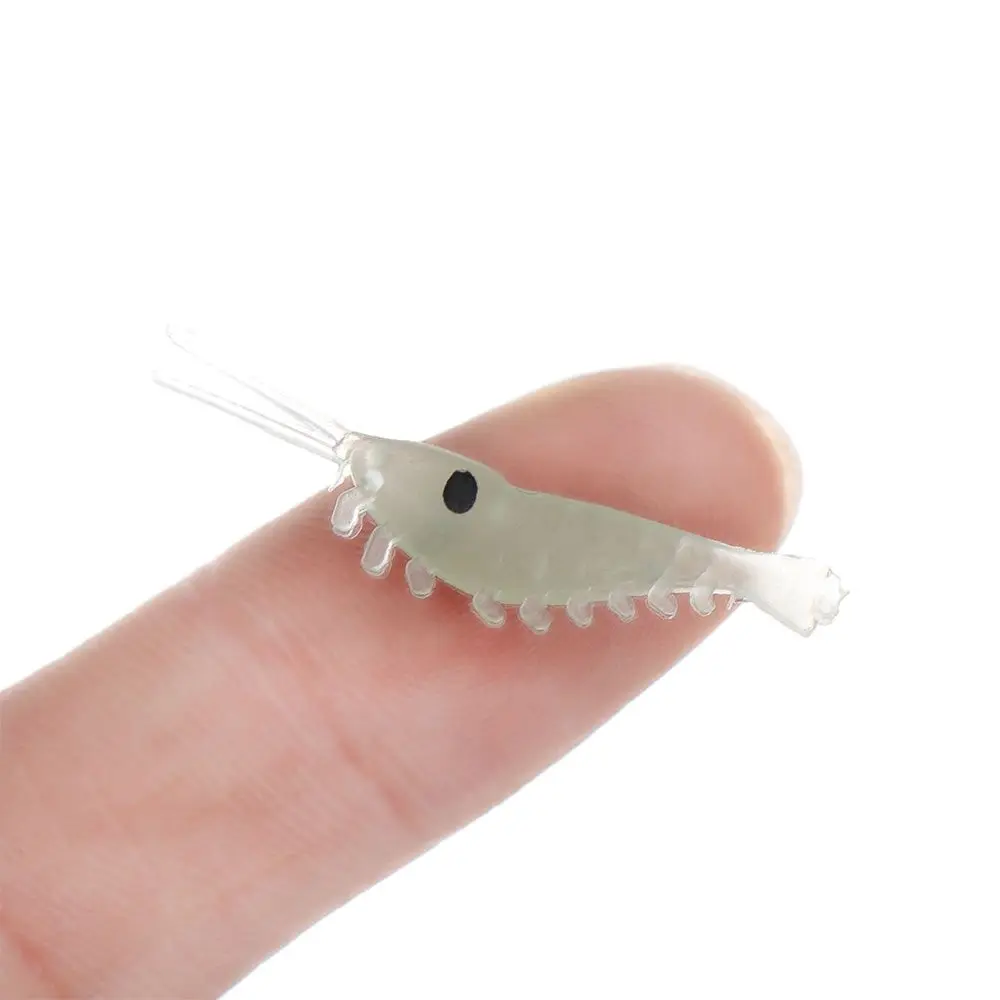 10/20/30/50 Uds. Luminoso suave 3cm biomimético pesca en el mar camarones cebo falso luminoso camarones Señuelos de Pesca gancho gusano silicona - imagen 2