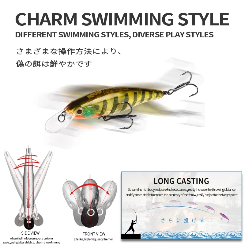 BEARKING Squad Minnow 95mm 14,8g 65mm 6g sistema de peso de tungsteno SP Señuelos de pesca colores surtidos manivela wobbler cebo de manivela - imagen 4