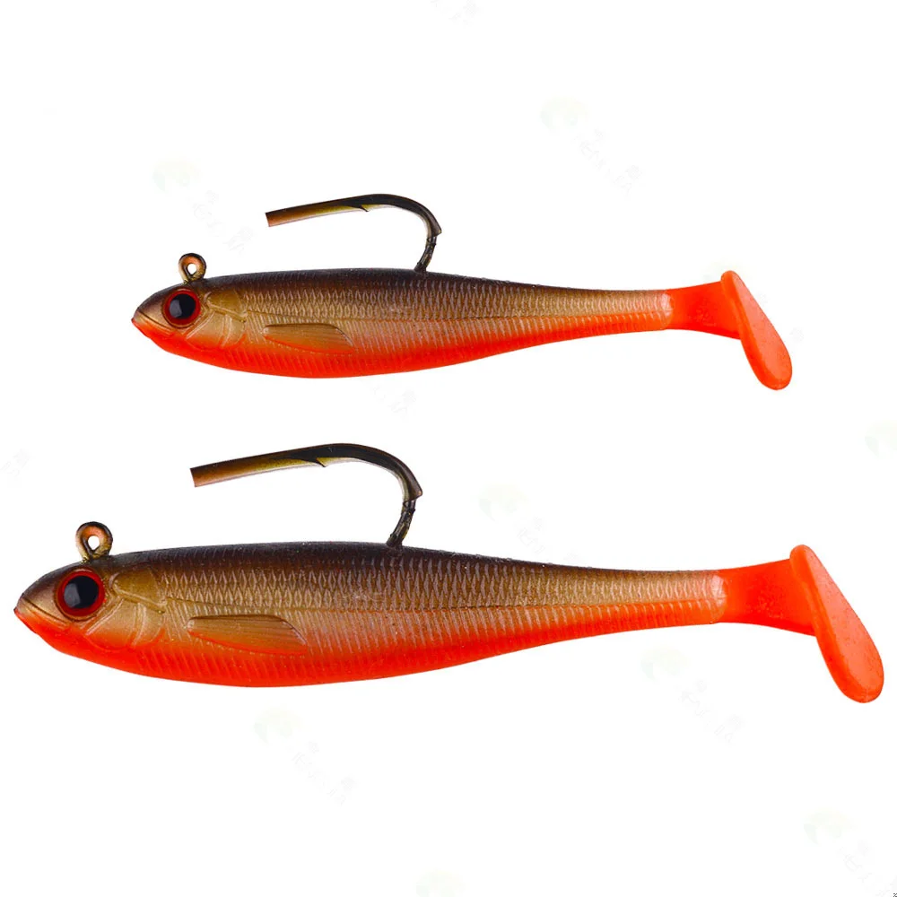 5 uds Shad Swimbait señuelo suave 6,6g 12,5g cebo de pececillo negro de silicona para lubina trucha Lucio lago pesca en el mar - imagen 2