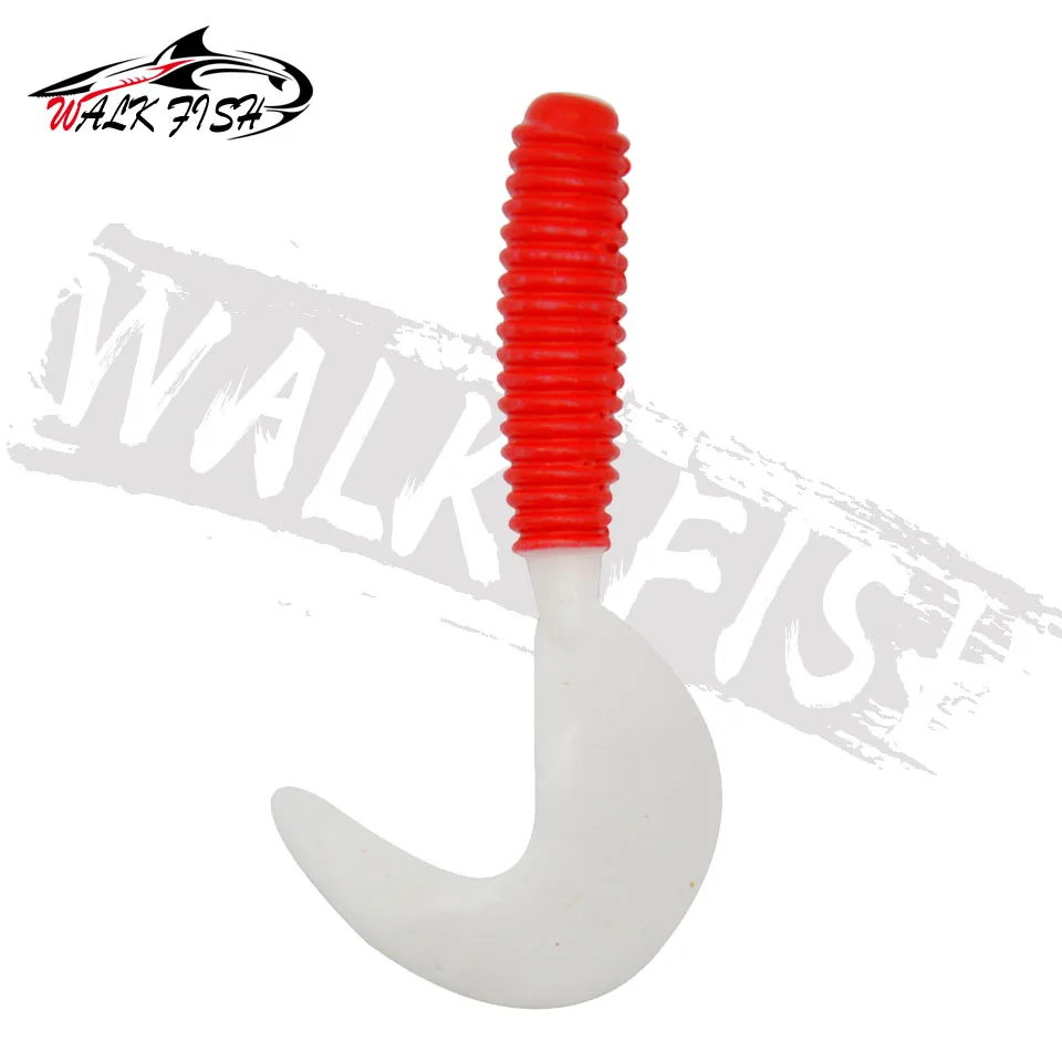 WALK FISH-señuelo de pesca de 10 piezas, 5cm, 6cm, 7cm, gusano atrayente Natural, colas rojas y blancas, cebo suave de 7,5 cm/3,7g, mordedura de pescado Real Sens - imagen 5