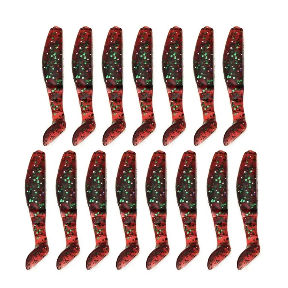 Cebo de pesca de 15 piezas, 5,5 CM, 2G, cola en T, cebo suave Luya, gusano suave de una sola cola, Señuelos de Pesca, señuelo de pesca de carpa - imagen 4