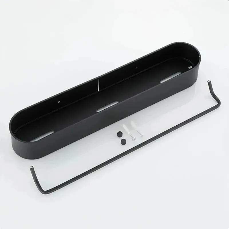 Estante de almacenamiento para baño montado en la pared, estante de almacenamiento para inodoro de aluminio con espacio no perforado, estantes de pared para cosméticos, accesorios de baño - imagen 4