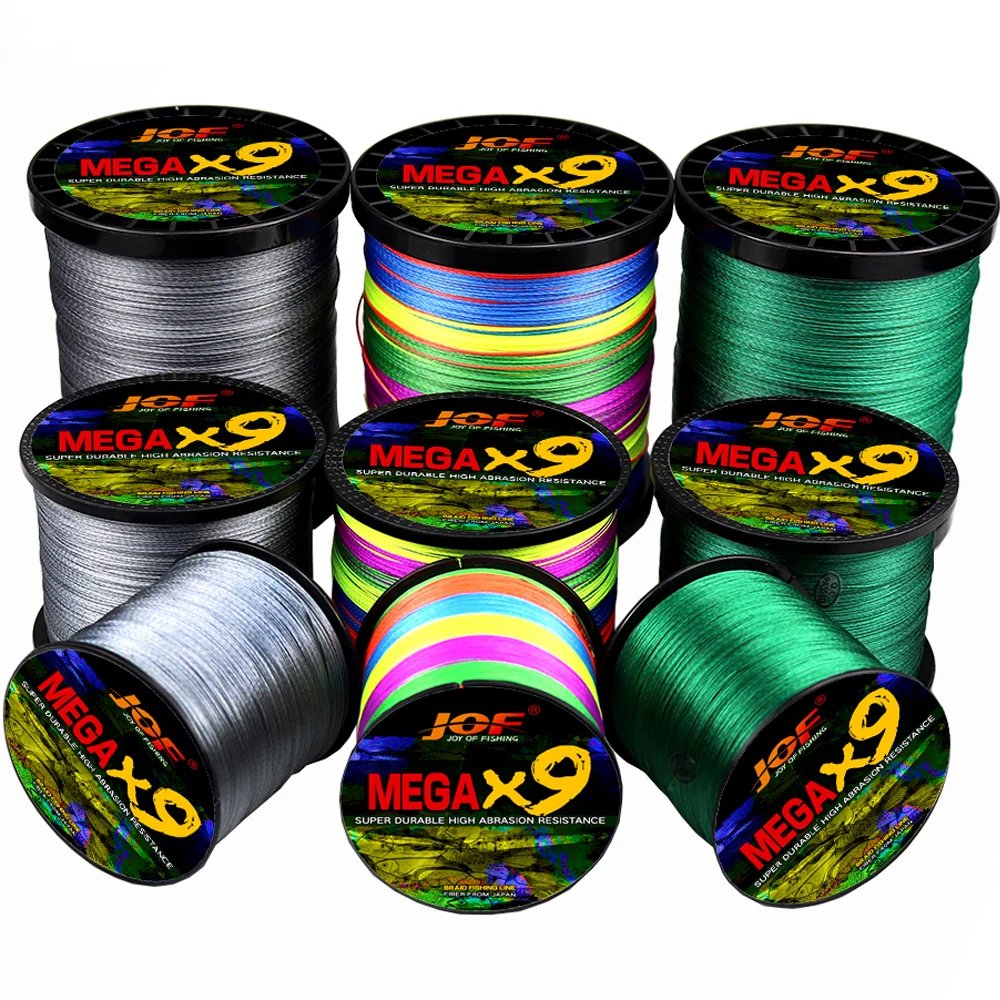 JOF-sedal de pesca trenzado de Pe de 0,14-0,55mm, 9 hebras, 300-500M, para pesca en el mar, 9-45,4 KG, tejidos resistentes, aparejos de pesca superpotentes - imagen 5