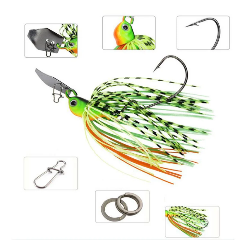 Chatter Bait Spinner Jig Dancer Buzzbait Wobbler Fishing Chatterbait para lubina, Lucio, pez Walleye, 7g, 9g, 11g, 14g, 21g - imagen 2