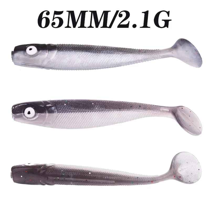 10 Uds. De gusanos de pesca de doble Color, señuelo suave de 6,5 cm, 2,1g, Jig Wobblers, cebo Artificial de silicona para lubina, aparejos de agua dulce y salada - imagen 2