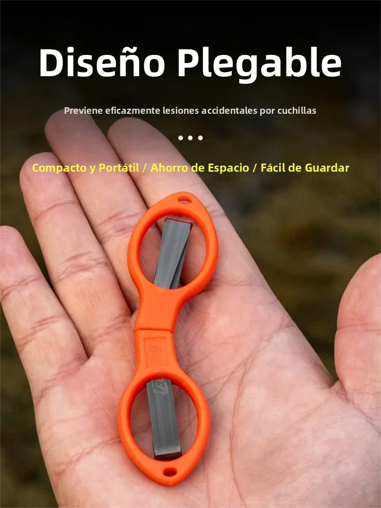 Tijeras de señuelo plegables para niños, Mini alicates de pesca multifuncionales, removedor de anzuelos portátil de boca curva, herramientas de pescado de acero inoxidable - imagen 3