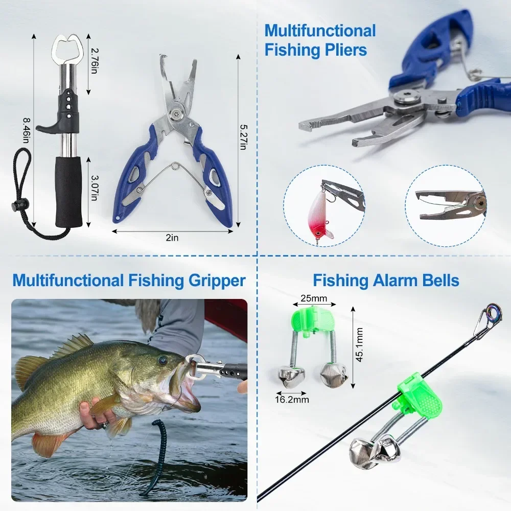 Goture Sea-caña de pescar telescópica, conjunto completo de aparejos con bolsa de viaje, carrete giratorio, líneas de cebos, 1,8-2,7 m - imagen 5