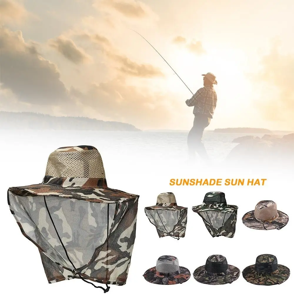 Sombrilla con protección UV para verano, sombrero para el sol, ala ancha, cubierta para el cuello y la cara, gorra de pescador transpirable para exteriores - imagen 5