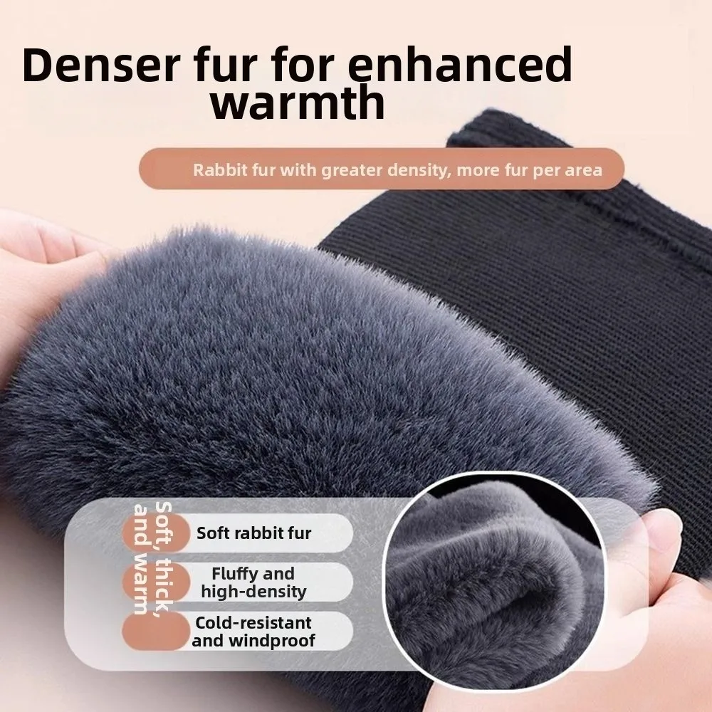 1 par de rodilleras universales de piel gruesa, rodilleras cálidas antifrío, rodilleras térmicas de almacenamiento de calor para deportes - imagen 5