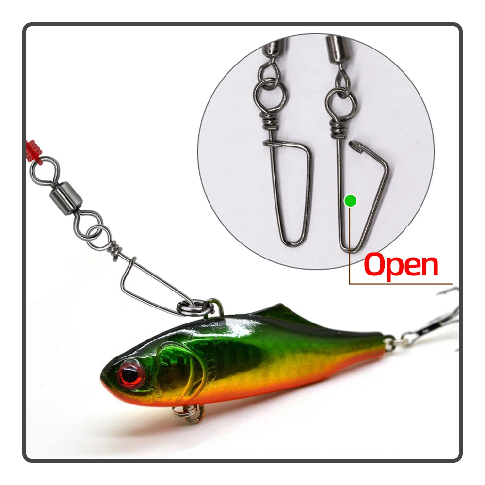 Conector giratorio de Metal de alta calidad + pasador curvo, suministros de pesca en mar y roca, accesorios de pesca - imagen 5