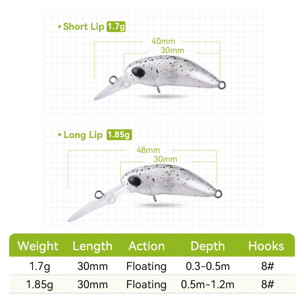 Kingdom Micro Expert Minnow Flotante Señuelo de Pesca 1.7g 1.85g 30mm Crank de Superficie Oscilantes Artificiales Cebos Duros Pesca Lucio Perca - imagen 3