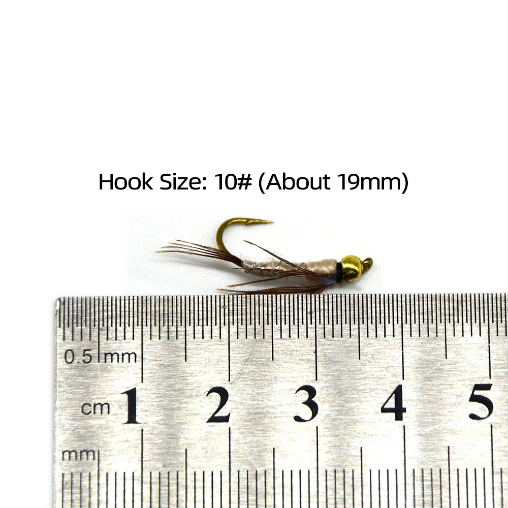 MNFT 10 Uds cabeza de cuentas doradas anzuelos con mosca película de arco iris pesca con mosca cebo de pesca con mosca Artificial al aire libre - imagen 2