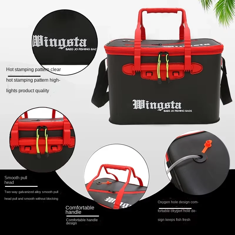 Cubo de pesca plegable y grueso, cubo para peces vivos sin bomba de oxígeno, tanque de agua portátil EVA, pesca al aire libre, caja para peces vivos - imagen 3