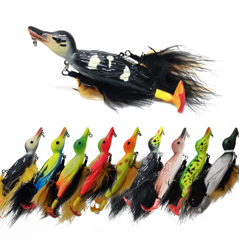Lutac-Señuelos de Pesca de pato suicida 3D flotantes, 105mm, 25,7g, para lubina, Lucio, Topwater, Popper, cebo realista, Whopper, Wobblers - imagen 3