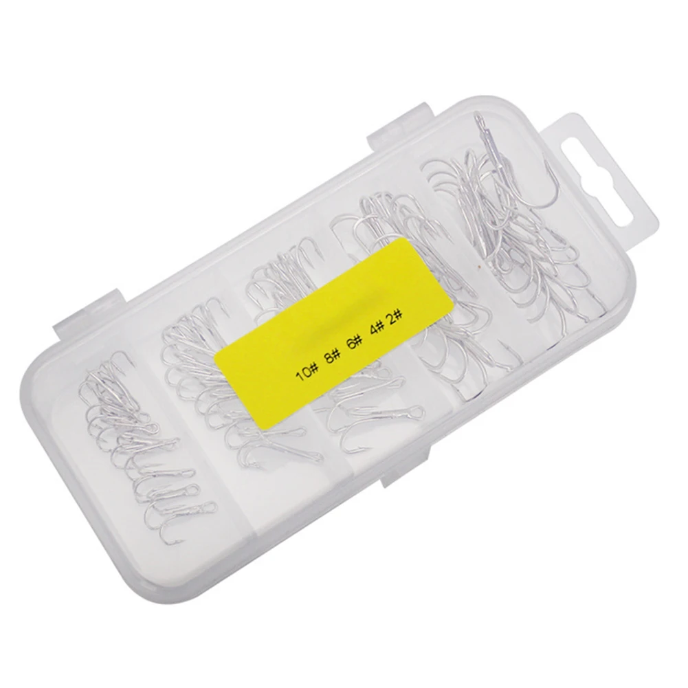 Anzuelos de pesca circulares de 50 piezas, 2 #4 #6 #8 #10 # con caja de aparejos para pesca en agua salada y dulce - imagen 4